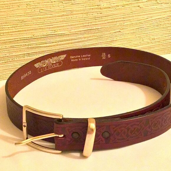 Lee River Brown Leather Celtic Jeans Belt - Picture 5 of 5